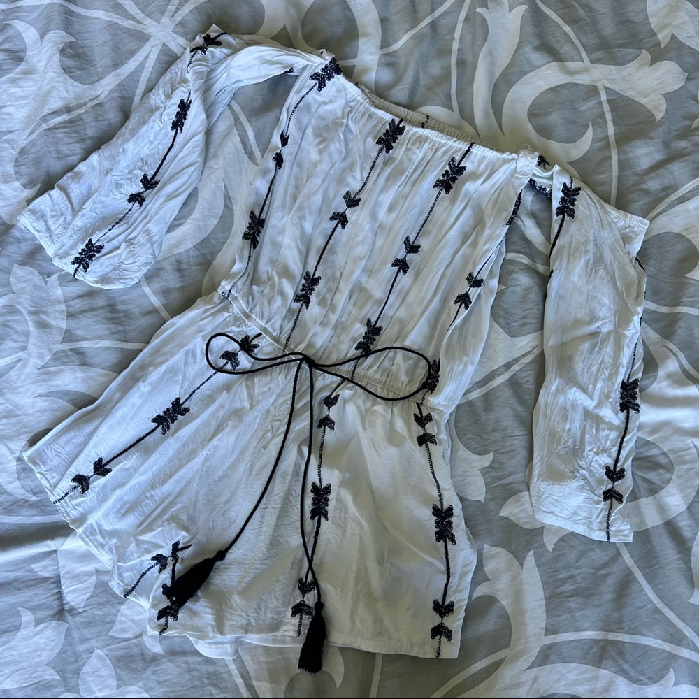 White Off the Shoulder Romper
